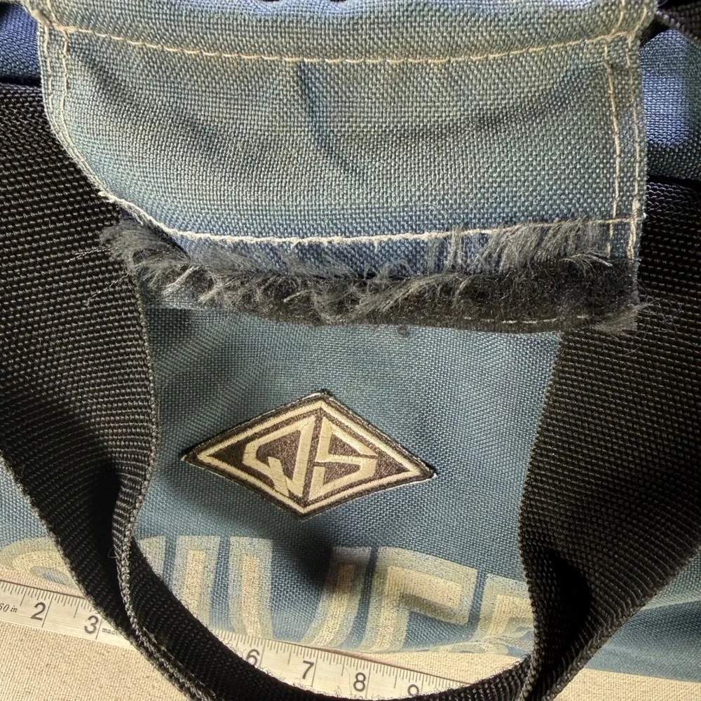 Vintage Quiksilver Duffel Bag Blue Canvas Surf Travel Gym Bag Large Graphic QS